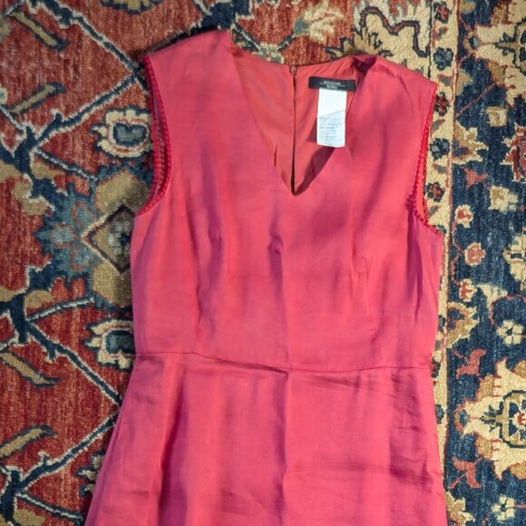 MaxMara Weekend dress, sleeveless linen and silk, dusty red, sz8 - Picture 3 of 15